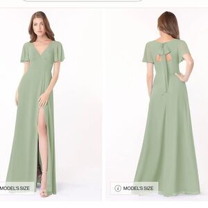 Azazie Kimber Dusty Sage Bridesmaid Dress size A4 no alterations!